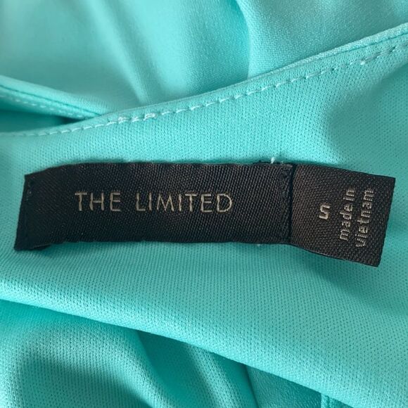 Size S light teal ruched open back dress The Limited - Picture 9 of 10